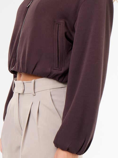 Sweat com fecho e gola de camisa - Kiabi Sweat com fecho e gola de camisa - Kiabi