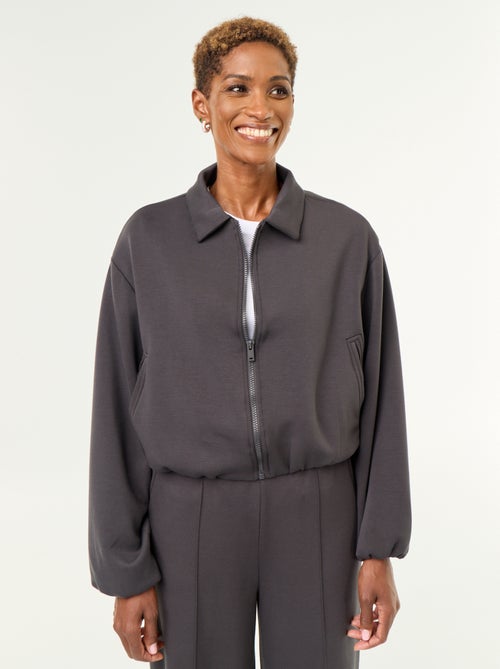 Sweat com fecho e gola de camisa - Kiabi Sweat com fecho e gola de camisa - Kiabi