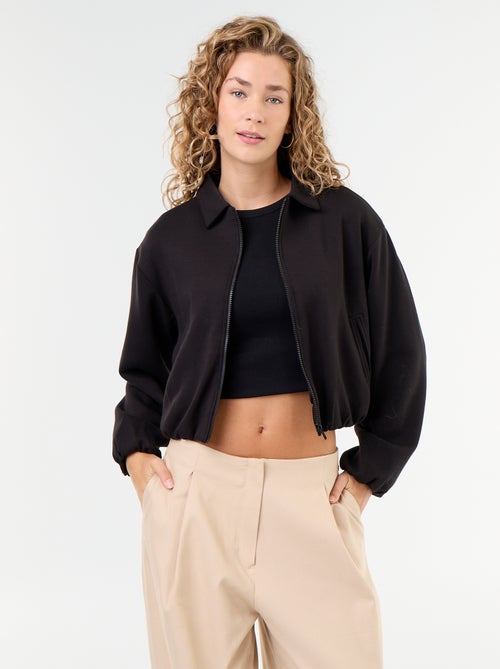 Sweat com fecho e gola de camisa - Kiabi Sweat com fecho e gola de camisa - Kiabi