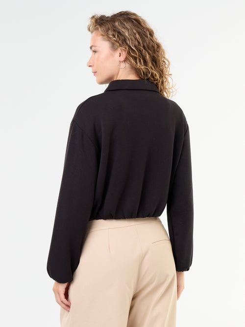 Sweat com fecho e gola de camisa - Kiabi Sweat com fecho e gola de camisa - Kiabi