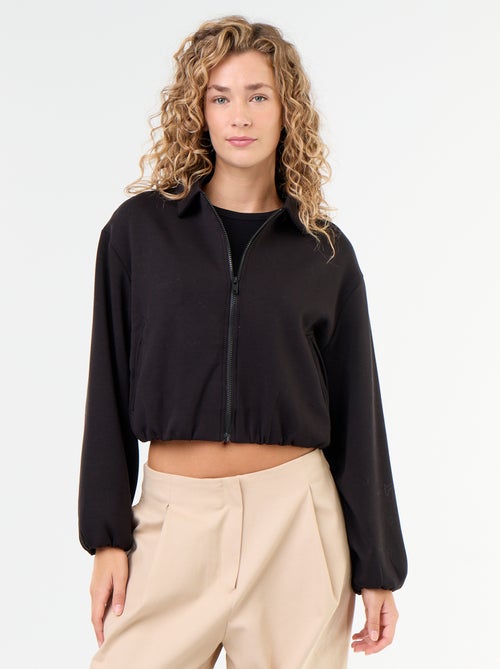 Sweat com fecho e gola de camisa - Kiabi Sweat com fecho e gola de camisa - Kiabi