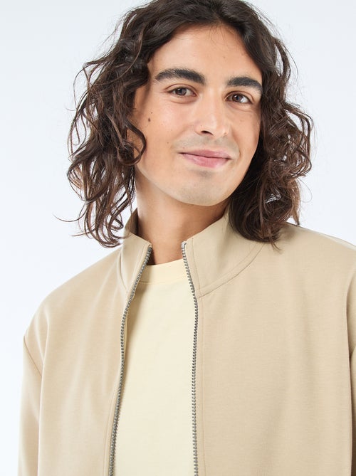 Sweat com fecho éclair e gola alta - Kiabi