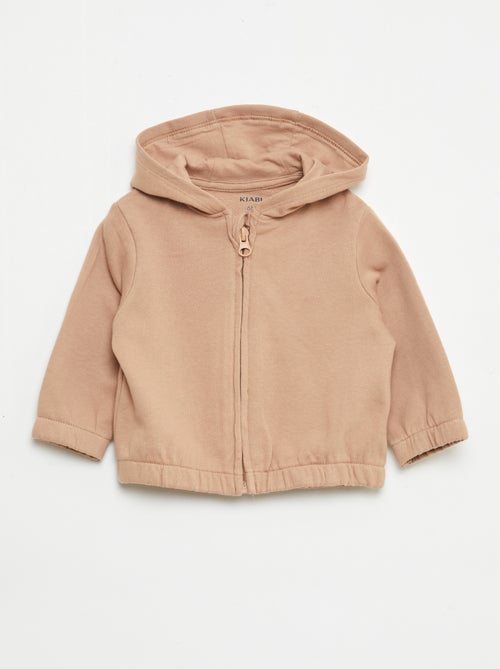 Sweat com fecho em felpo - Kiabi