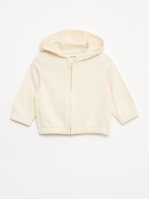 Sweat com fecho em felpo - Kiabi