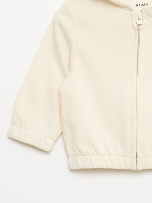 Sweat com fecho em felpo - Kiabi