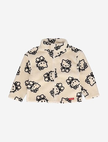 Sweat com fecho "Hello Kitty" efeito borrego