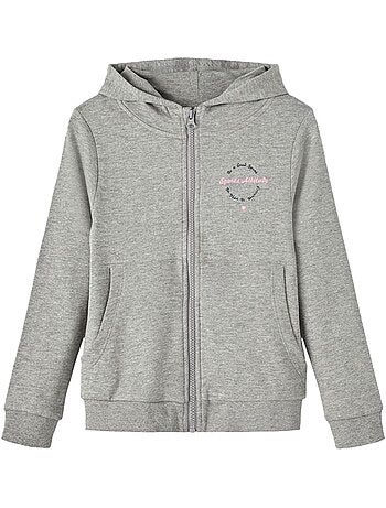 Sweat com Fecho para Menina Name It Folise Cinzento