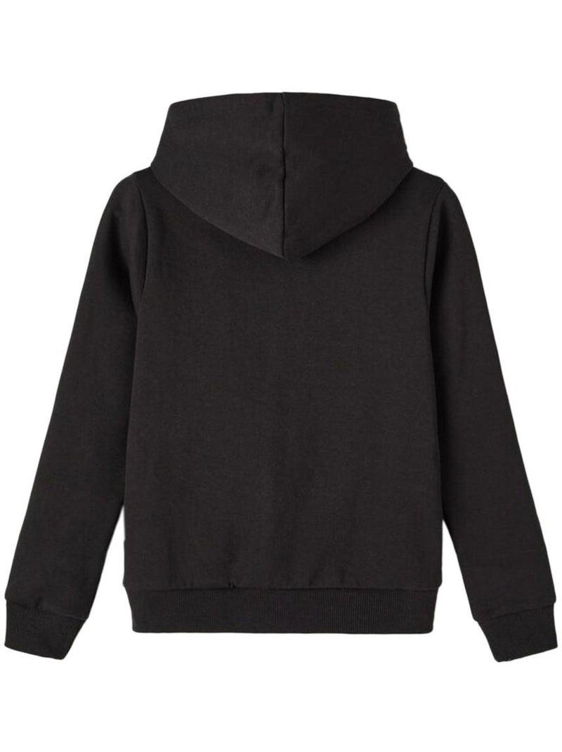 Sweat com Fecho para Menina Name It Folise Preto Preto - Kiabi