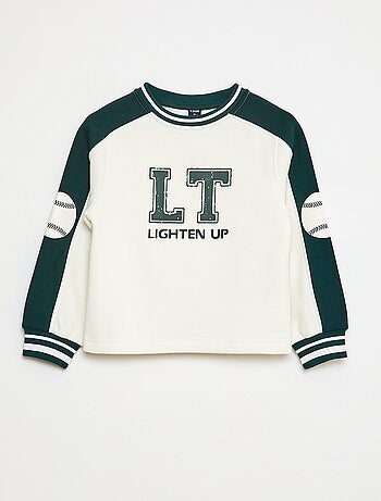 Camisola com motivo bicolor