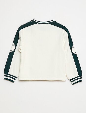 Camisola com motivo bicolor