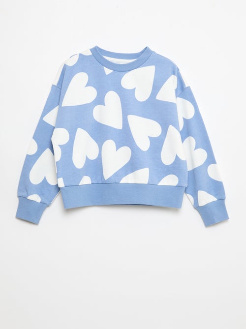 Sweat com padrão e gola redonda - Kiabi