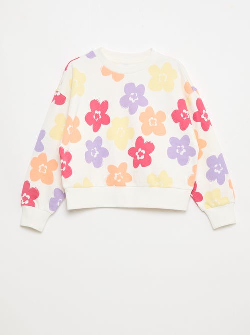 Sweat com padrão e gola redonda - Kiabi