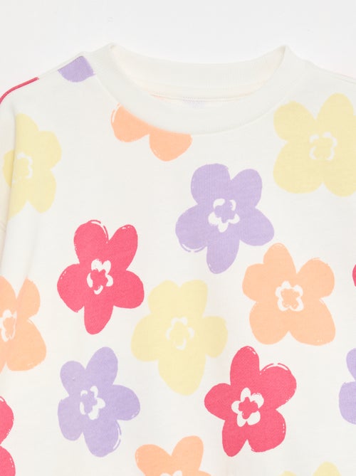 Sweat com padrão e gola redonda - Kiabi