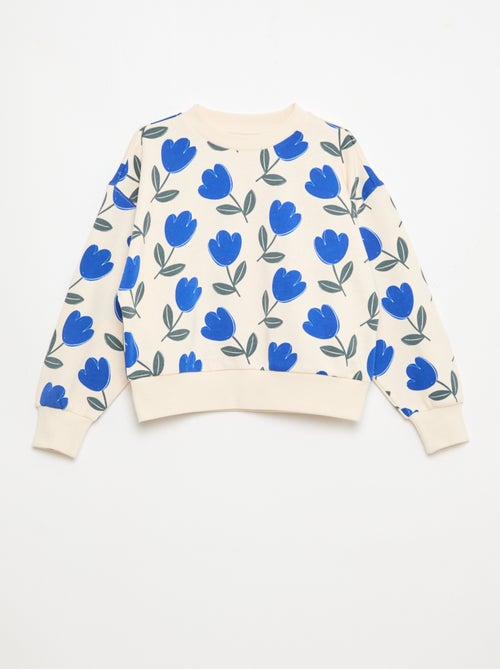 Sweat com padrão e gola redonda - Kiabi