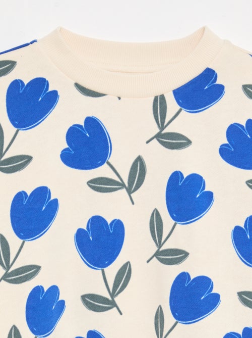 Sweat com padrão e gola redonda - Kiabi