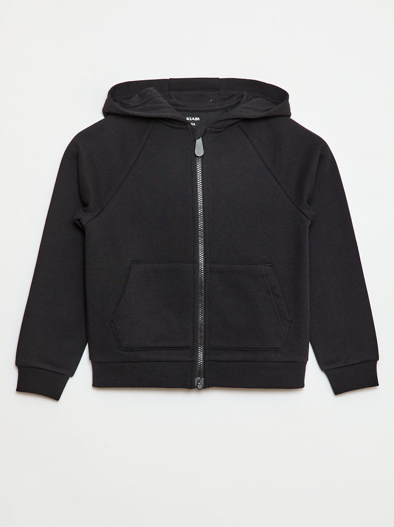 Sweat com zíper e capuz com abertura de zíper com ímã - So Easy Preto - Kiabi