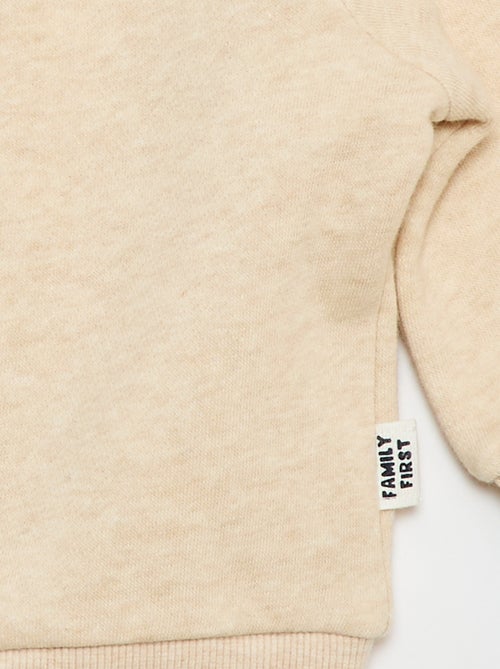 Sweat com zíper e capuz em moletom felpudo - Kiabi