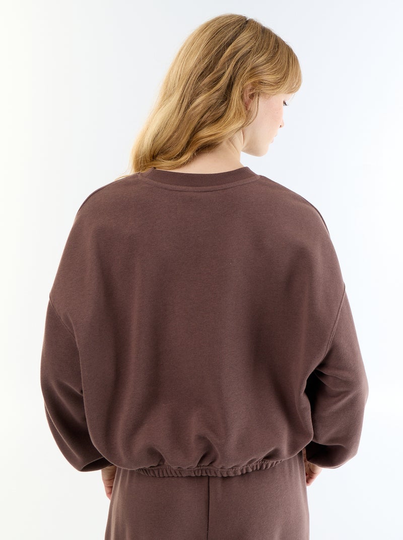 Sweat crop top Castanho - Kiabi