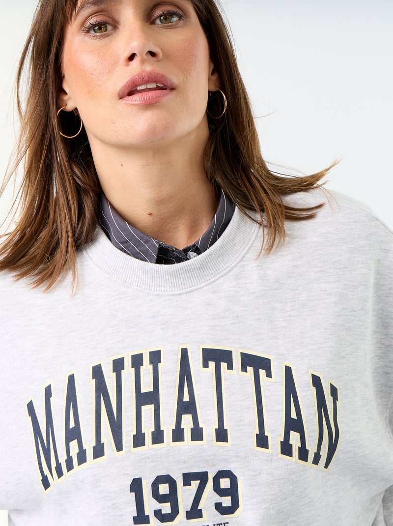 Sweat crop top Cinza - Kiabi