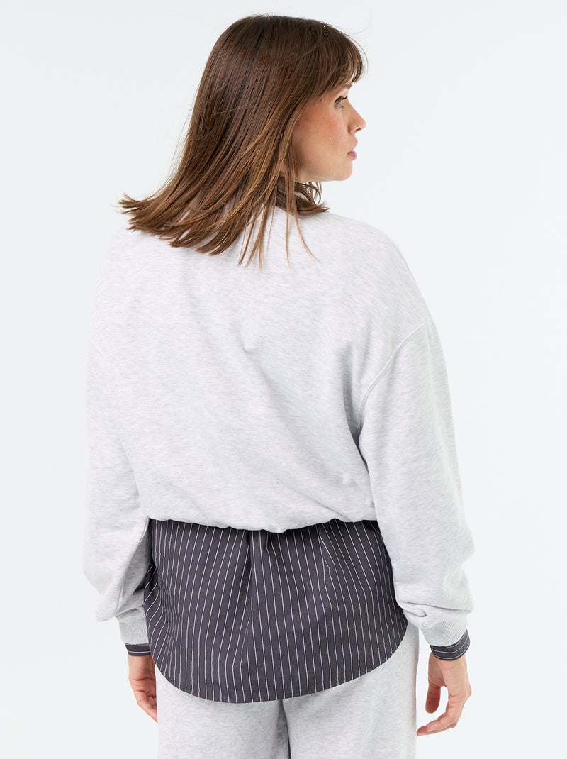 Sweat crop top Cinza - Kiabi