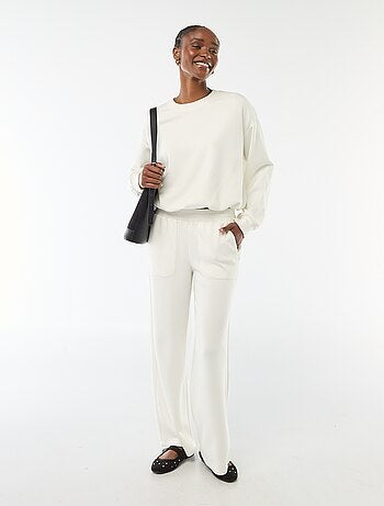 Sweat crop top efeito balão