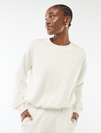 Sweat crop top efeito balão