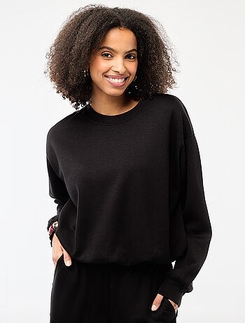 Sweat crop top efeito balão