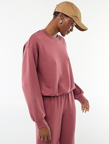 Sweat crop top efeito balão