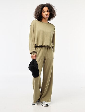 Sweat crop top efeito balão