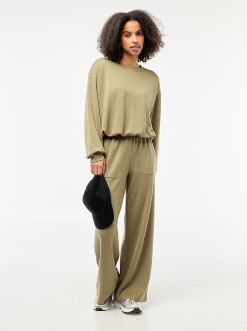 Sweat crop top efeito balão - Kiabi