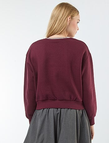 Sweat cropped com inscrição americana