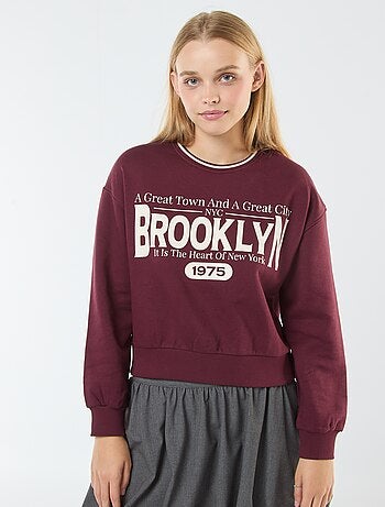 Sweat cropped com inscrição americana