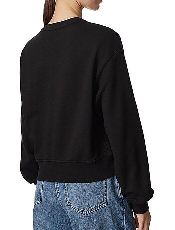 Sweat cropped preto calvin klein jeans para mulher