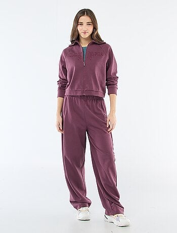 Sweat Curto com Zíper e Mensagem Bordada