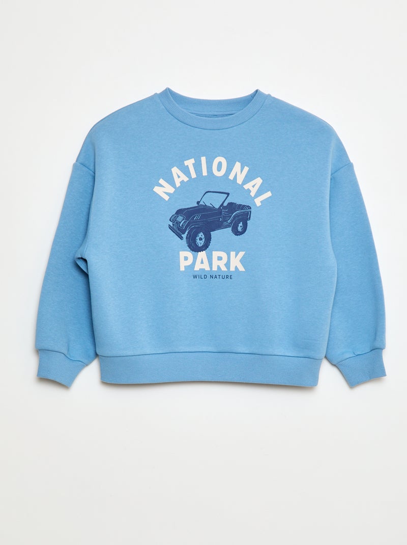 Sweat de algodão com motivo nas costas Azul - Kiabi