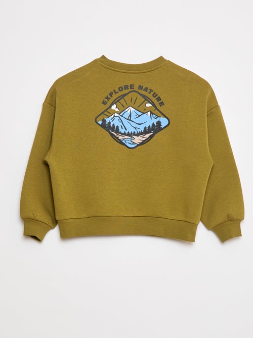 Sweat de algodão com motivo nas costas - Kiabi