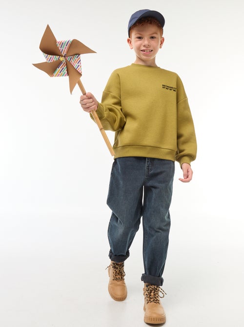 Sweat de algodão com motivo nas costas - Kiabi