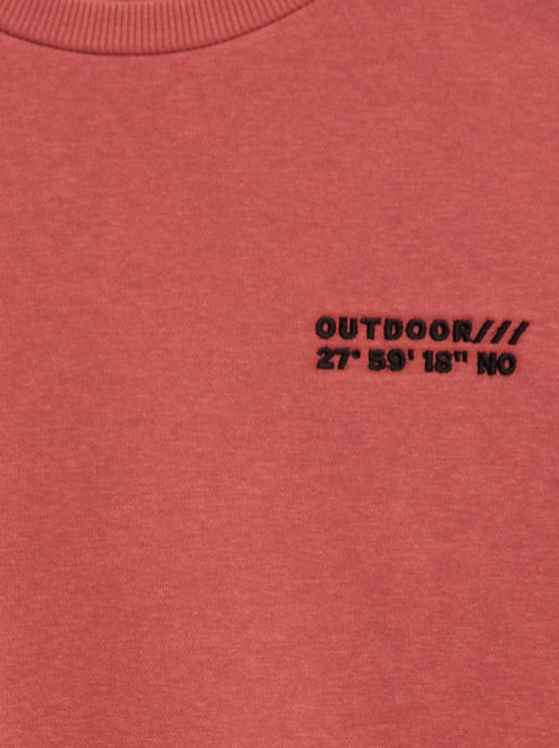 Sweat de algodão com motivo nas costas Vermelho - Kiabi