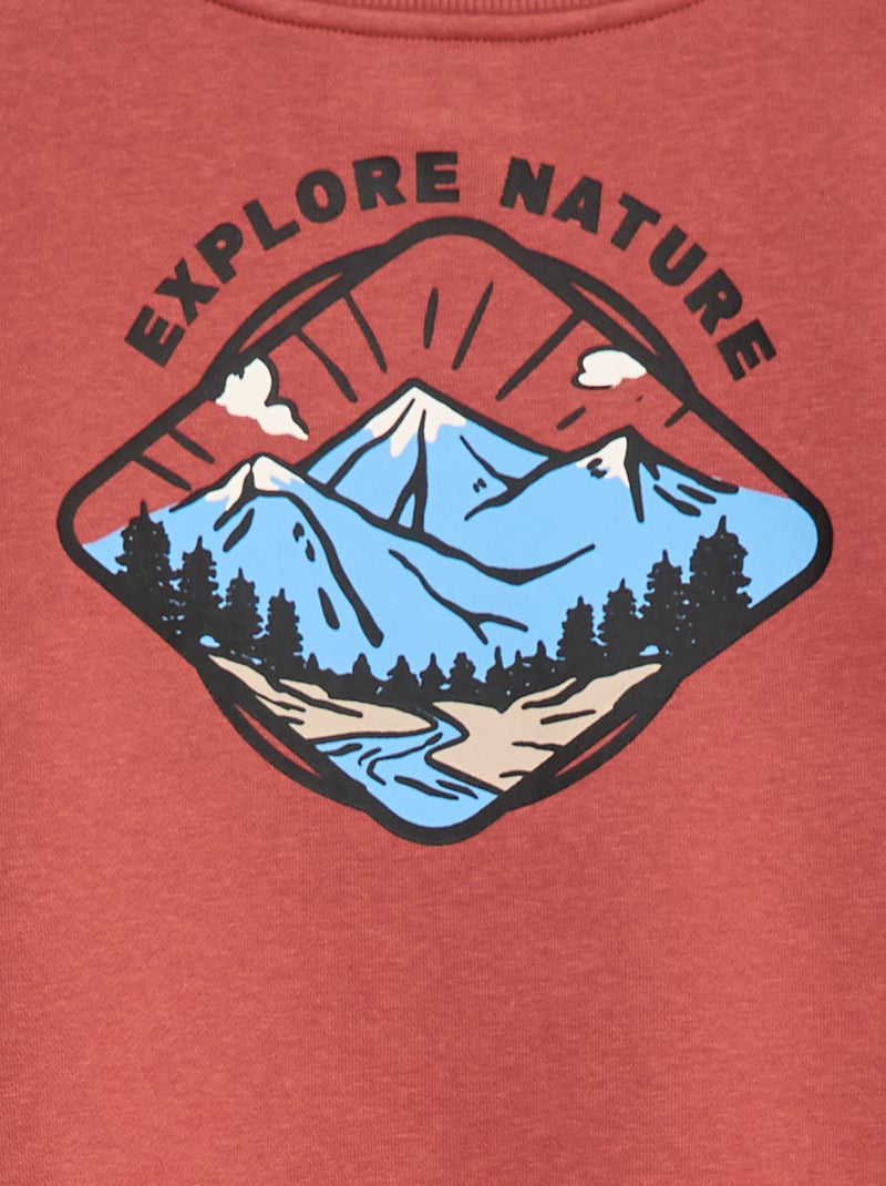 Sweat de algodão com motivo nas costas Vermelho - Kiabi