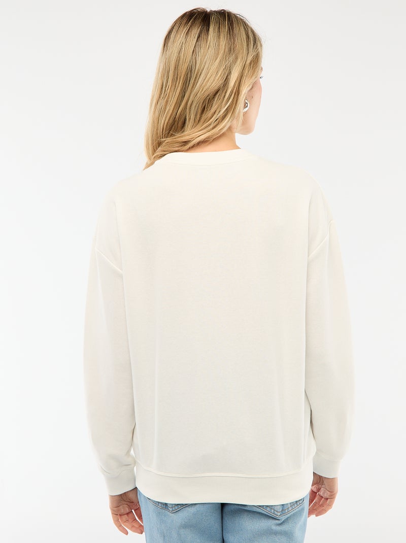 Sweat de amamentação em moletom Branco - Kiabi