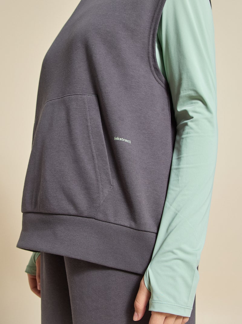 Sweat de desporto sem mangas - (ekstract) Preto - Kiabi