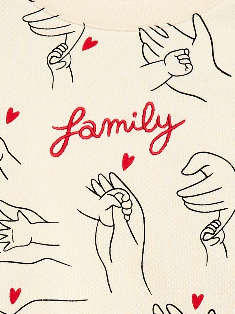 Sweat de gola redonda 'Agathe Sorlet x Kiabi' - Dia dos Namorados Branco - Kiabi