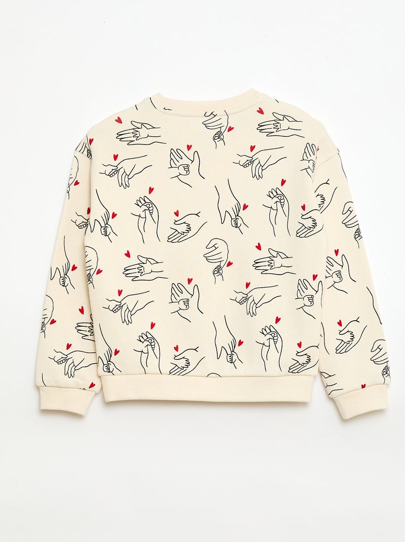 Sweat de gola redonda 'Agathe Sorlet x Kiabi' - Dia dos Namorados Branco - Kiabi