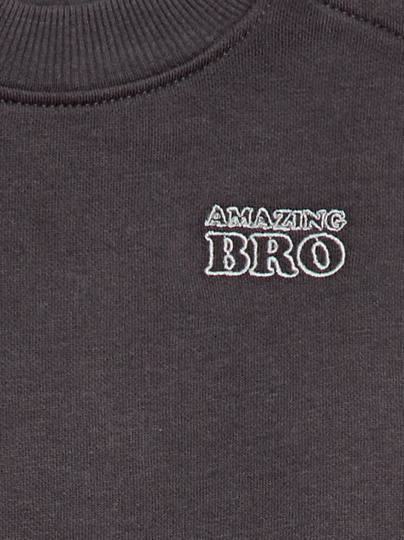 Sweat de gola redonda brother and sister Cinza - Kiabi