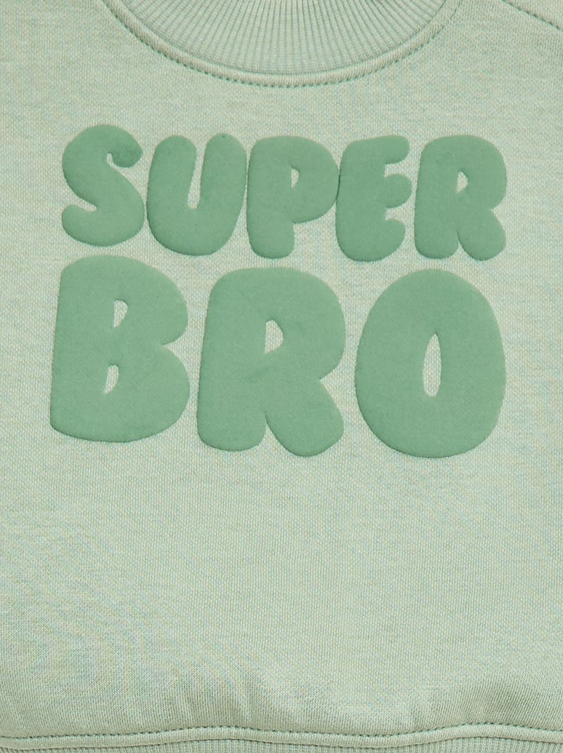 Sweat de gola redonda brother and sister Verde - Kiabi