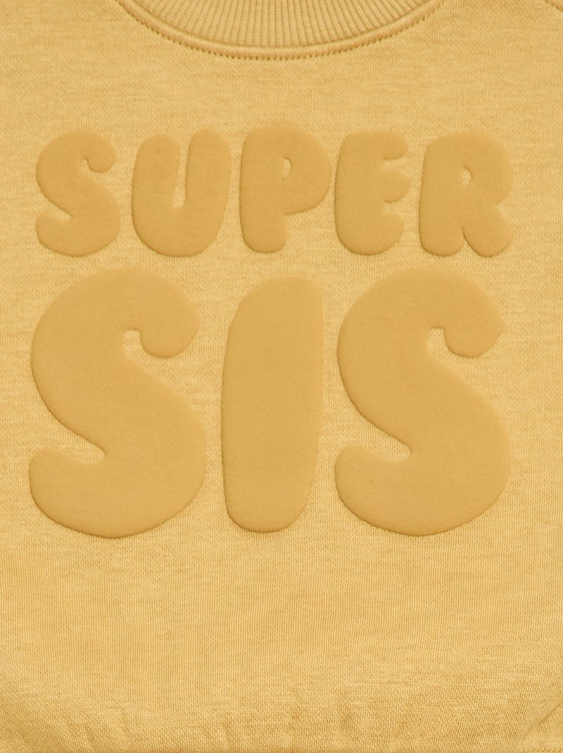 Sweat de gola redonda Brother & Sister Amarelo - Kiabi