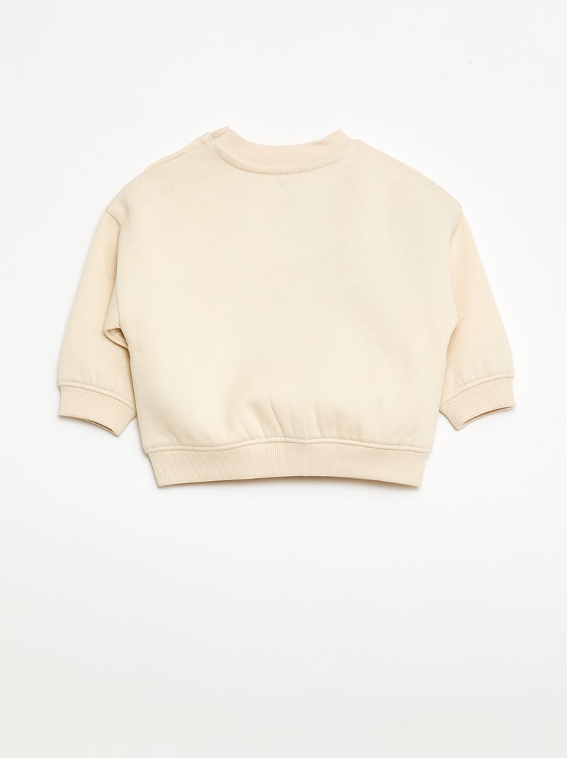 Sweat de gola redonda Brother & Sister Bege - Kiabi