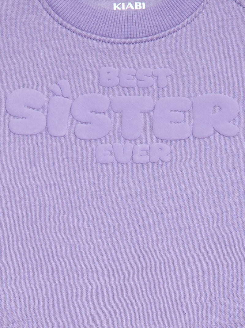 Sweat de gola redonda Brother & Sister Violeta - Kiabi