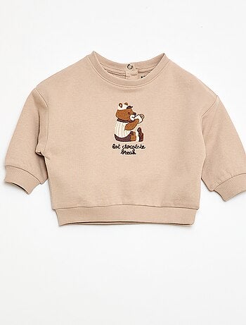 Sweat de gola redonda com bolso animado