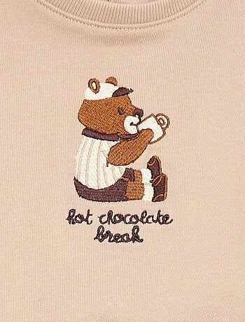 Sweat de gola redonda com bolso animado